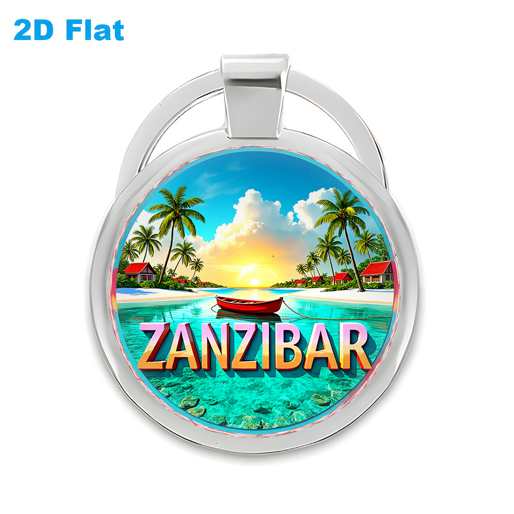 TEMU 2d Flat - 1pc Themed Keychain | Tropical Vibe With Vibrant Beach Sunset Design, Ideal For Car Keys, Bags, And , Perfect For Birthdays,