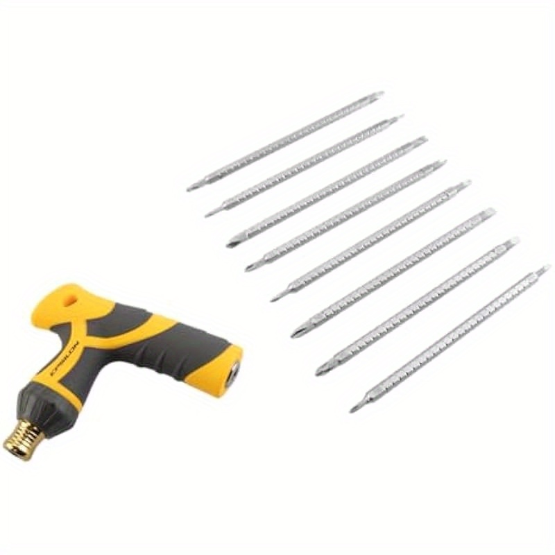 9 in 1 t type dual purpose   ratcheting screwdriver tool set with high torque alloy steel ratchet ergonomic pp tpr grip handle 9 bits sizes Product details 4