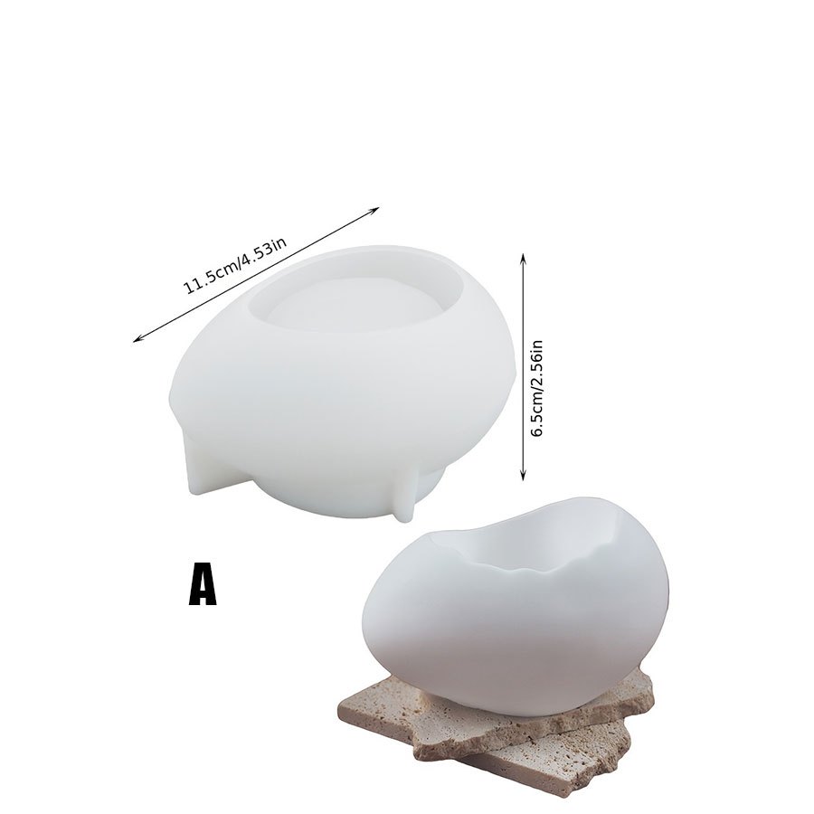 [resin Mold] 1pc Silicone Egg Mold For Diy Resin Candle Holder And Storage Box - Handmade Egg-shaped Desktop Decorative Candle Stand