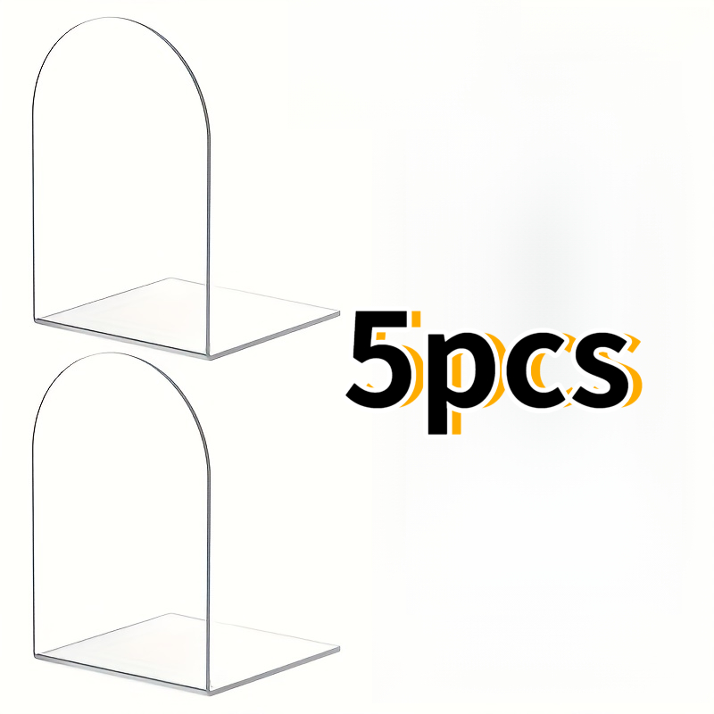 TEMU Transparent Acrylic Bookend, Desktop Book Organizer, Durable Clear Display Stand, Suitable For Home And Office Use, Can Store Books, Magazines,