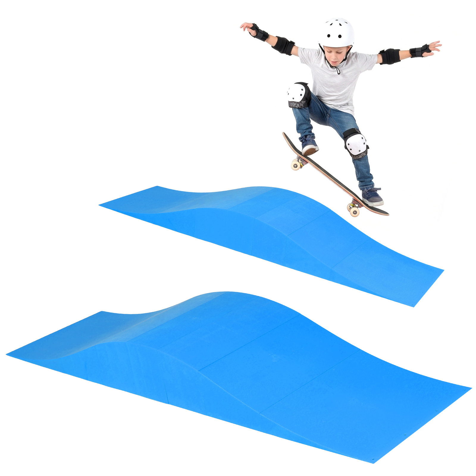 spliced skateboard ramp skates   outdoor sports ramp with 70 inches long capacity 330lbs for rc cars scooters bmx teens beginners