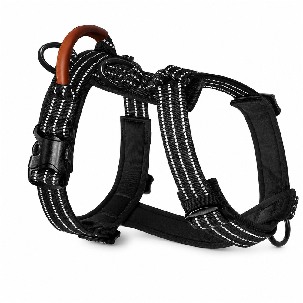 TEMU Reflective Strips Four-point Adjustable Breathable Lining Pet Straps Suitable For Large And Medium-sized Dogs Outdoor Hiking Running And