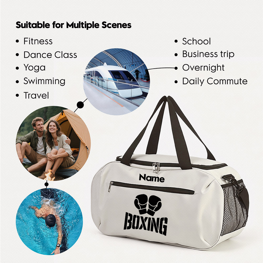 Custom Boxing-Themed Personalized Name Gym Bag