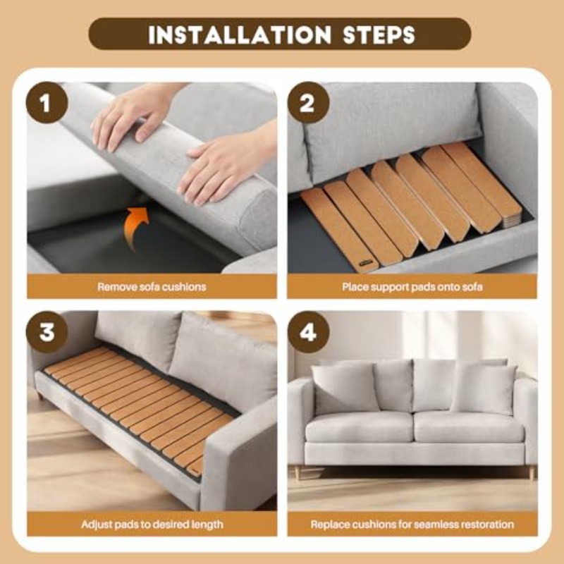 Heavy Duty Couch Cushion Support Board for Sagging Sofas, 21. 7''x54'' Thick Solid Wood Sofa Support Board to Fix Sinking S, Wooden Support Board to Sagging Spring Sofa