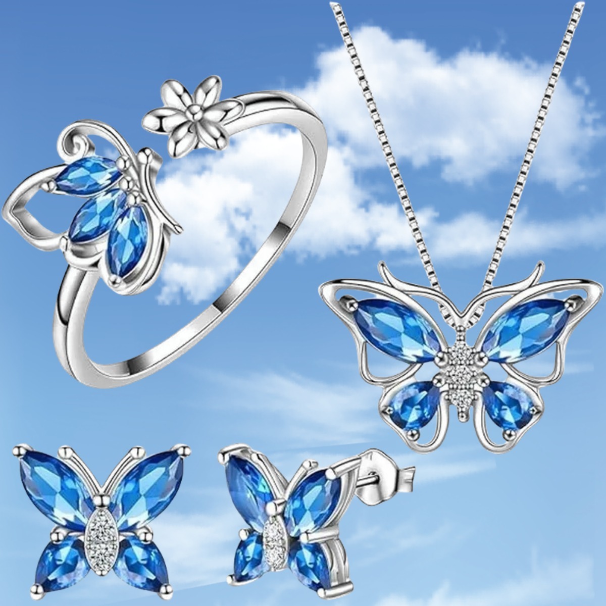 Jewelry Set a 4pcs Collection Including Rings