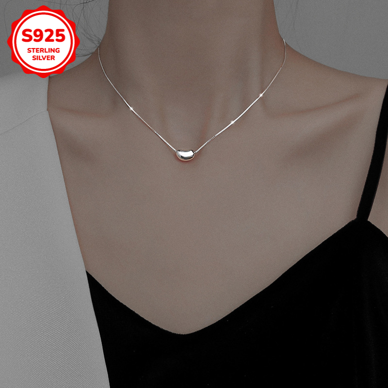 Women's 925 Sterling Silver Acacia Bean Necklace