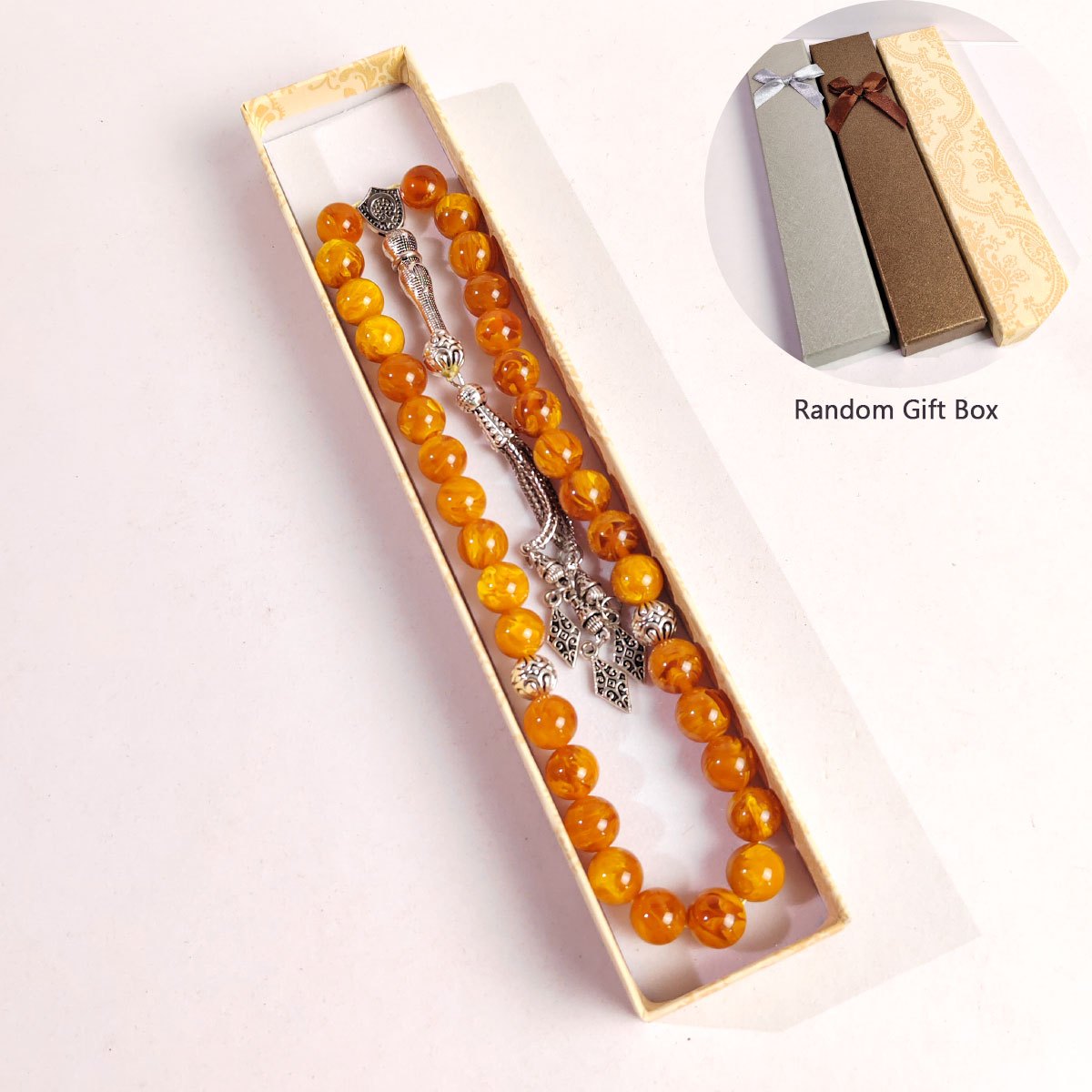 E-shop Diamantförmiger Viereck-Anhänger, orientalische türkische islamische Bernstein-Rosenkranz, handgefertigtes Armband-Quasten-Anhänger,