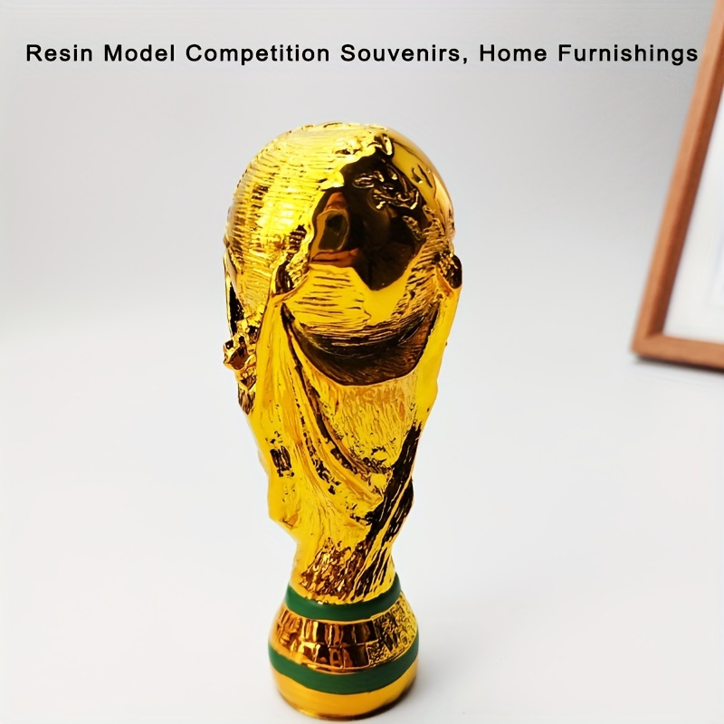 1pc handcrafted golden football trophy replica soccer enthusiast resin sculpture unique multi layer electroplated texture special edition sports memorabilia authenticated by seller ideal christmas gift 0