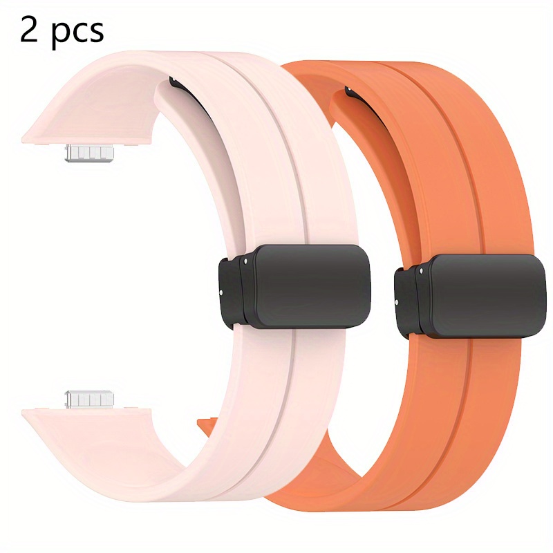 

2pcs Magnetic Loop For Fit 3 Strap Accessories Silicone Correa Bracelet For Fit 3 Band Accessories, Women Men