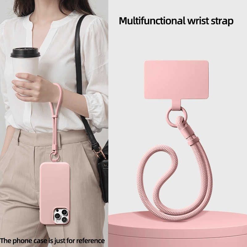 TEMU 1pc Wrist Lanyard For Cell Phones, Featuring A And Nylon Braid, Designed To Prevent Loss And Drops. A Stylish Accessory That Adjusted For Short