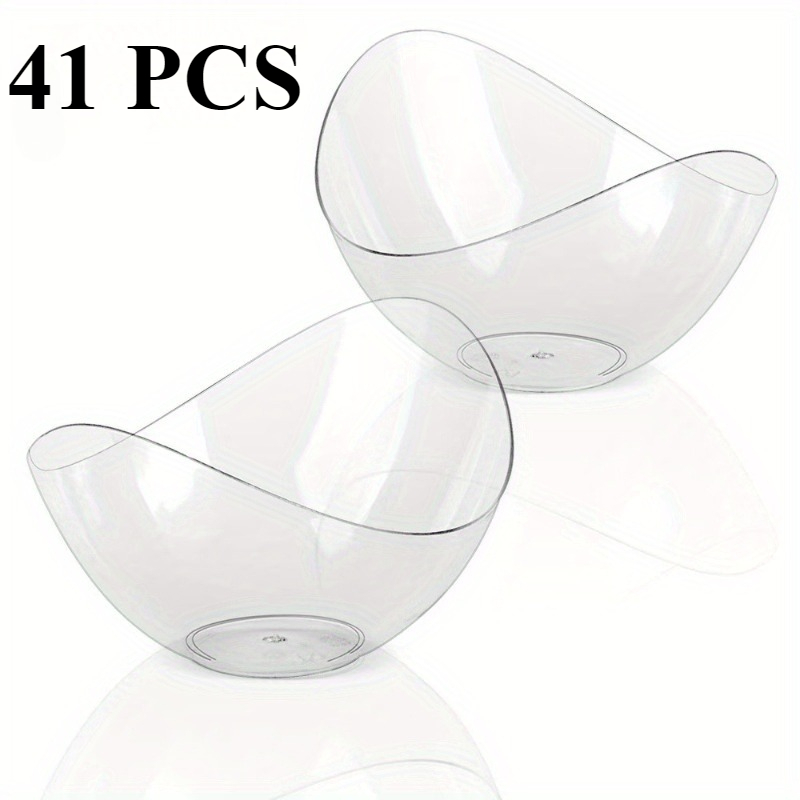 41pcs/85pcs Transparent Creative Mousse Plate, Dessert Transparent Plate, Irregular Ice Cream Bowl