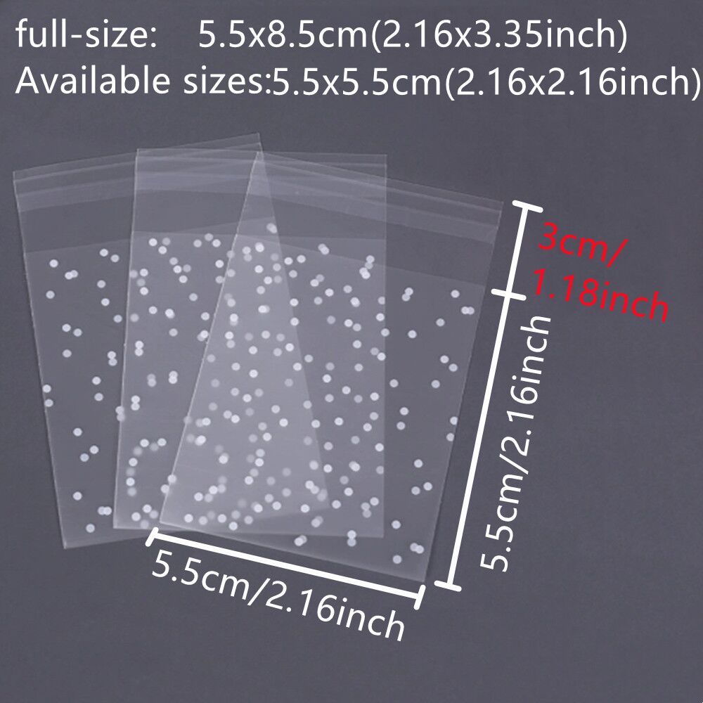 Image of 500pcs, Automatically Close Dot Shaped Semi-transparent Packaging Bags, Holiday Gift Packaging Bags, Jewelry Packaging Supplies, Fashion Style Packaging Bags