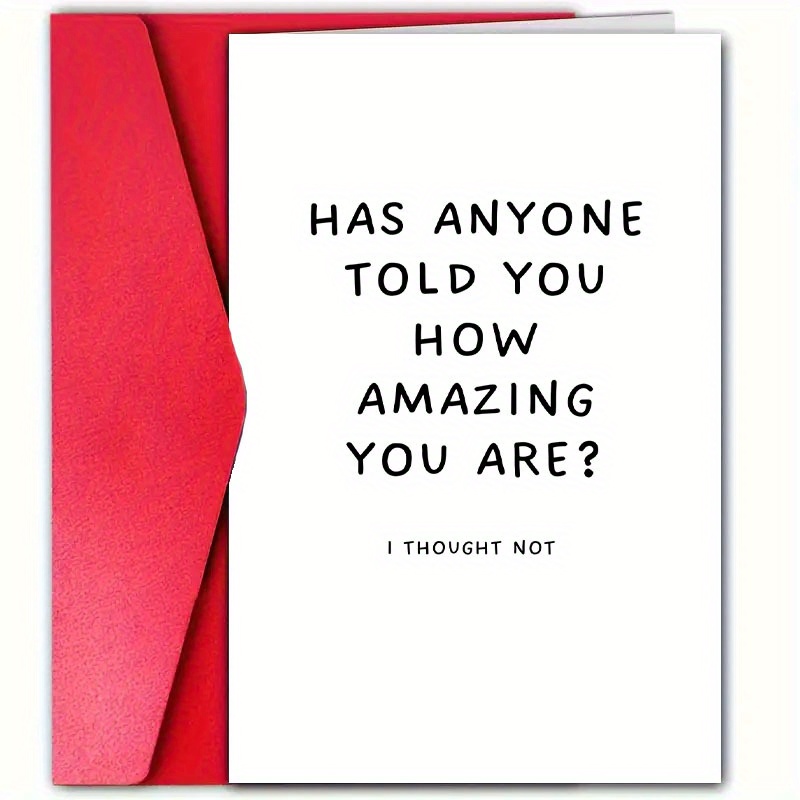 TEMU Funny Birthday Card With Envelope, 4.72inch* 7.09inch- Rude And Funny Design, , Husband And Wife, Lover And , Business Supplies- Plain Text
