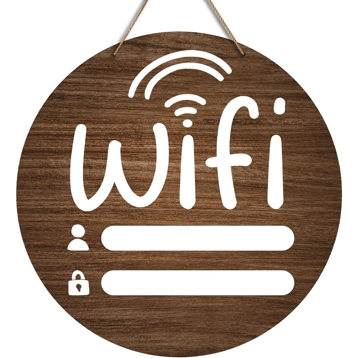 TEMU 2D Flat - Targa Password Wi-Fi Retro Piatta 2D - Decorazione Appendibile in Legno con Password Wi-Fi per Casa - Adatta per Ufficio , , Caff癡 ,