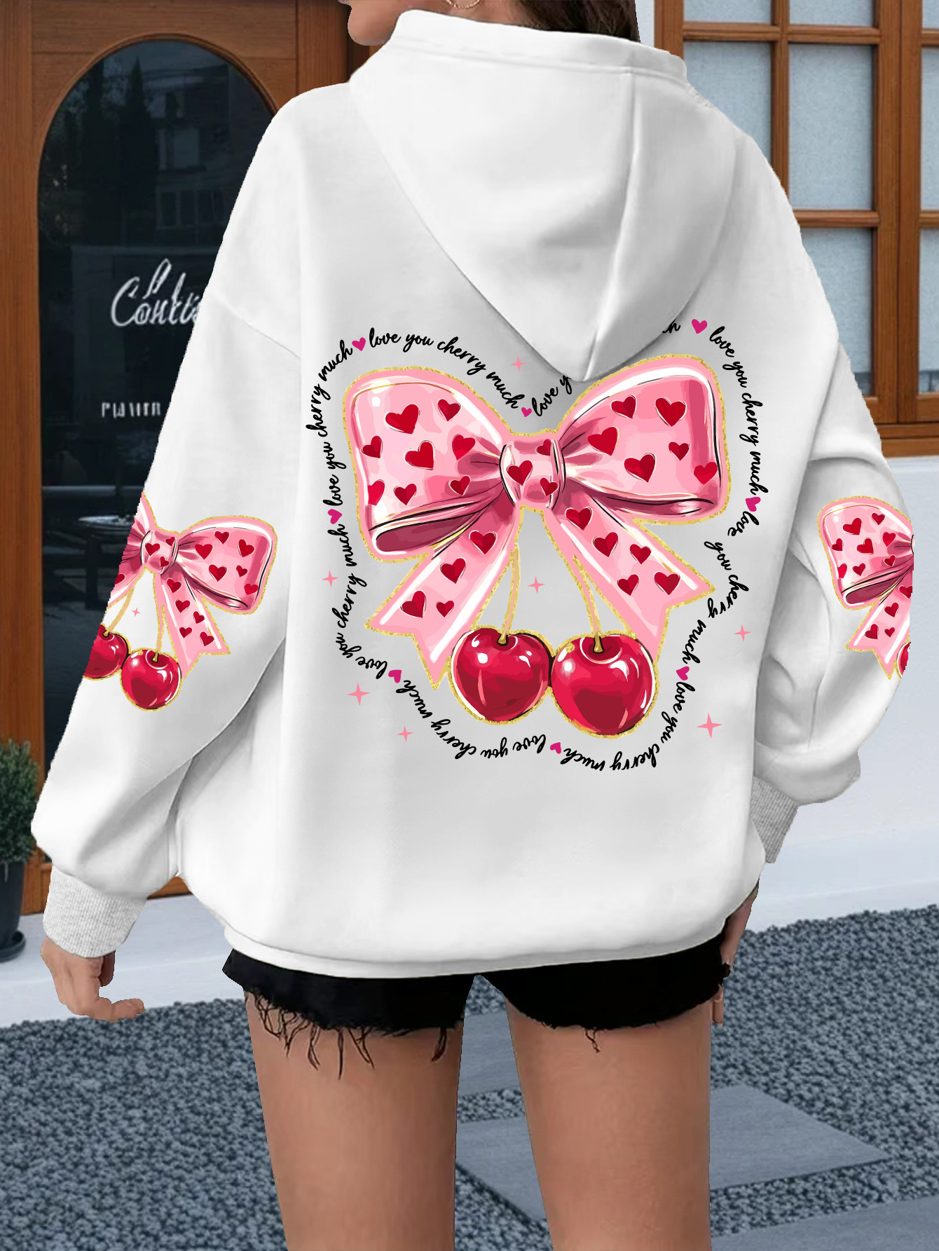 cherry sweatshirt sold on Temu United States