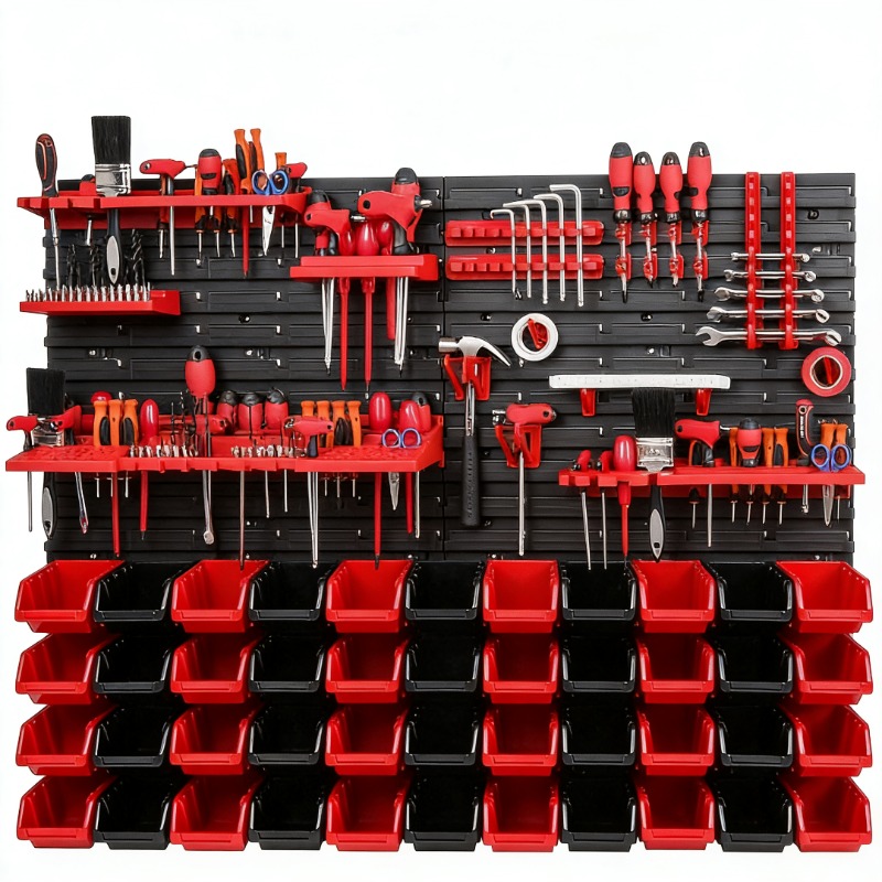 Image of Large Tool Organizer Rack, Storage Box For Small Hardware Parts, Wall-mounted Tool Shelf, Easy-to-install Garage Organizer And Storage Rack, Ideal Gift Suitable For Home, Garage, And Workshopgifts For