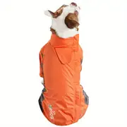 reflective adjustable dog jacket full bodied winter coat with leash attachment orange gray sizes extra small to large for all breeds reflective dog safety secure closure sturdy dog clothing dog winter clothes details 2