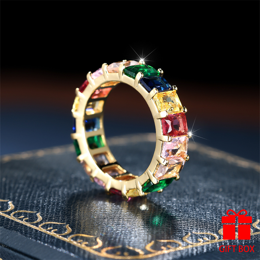 Colorful CZ Ring Durable & Sparkling