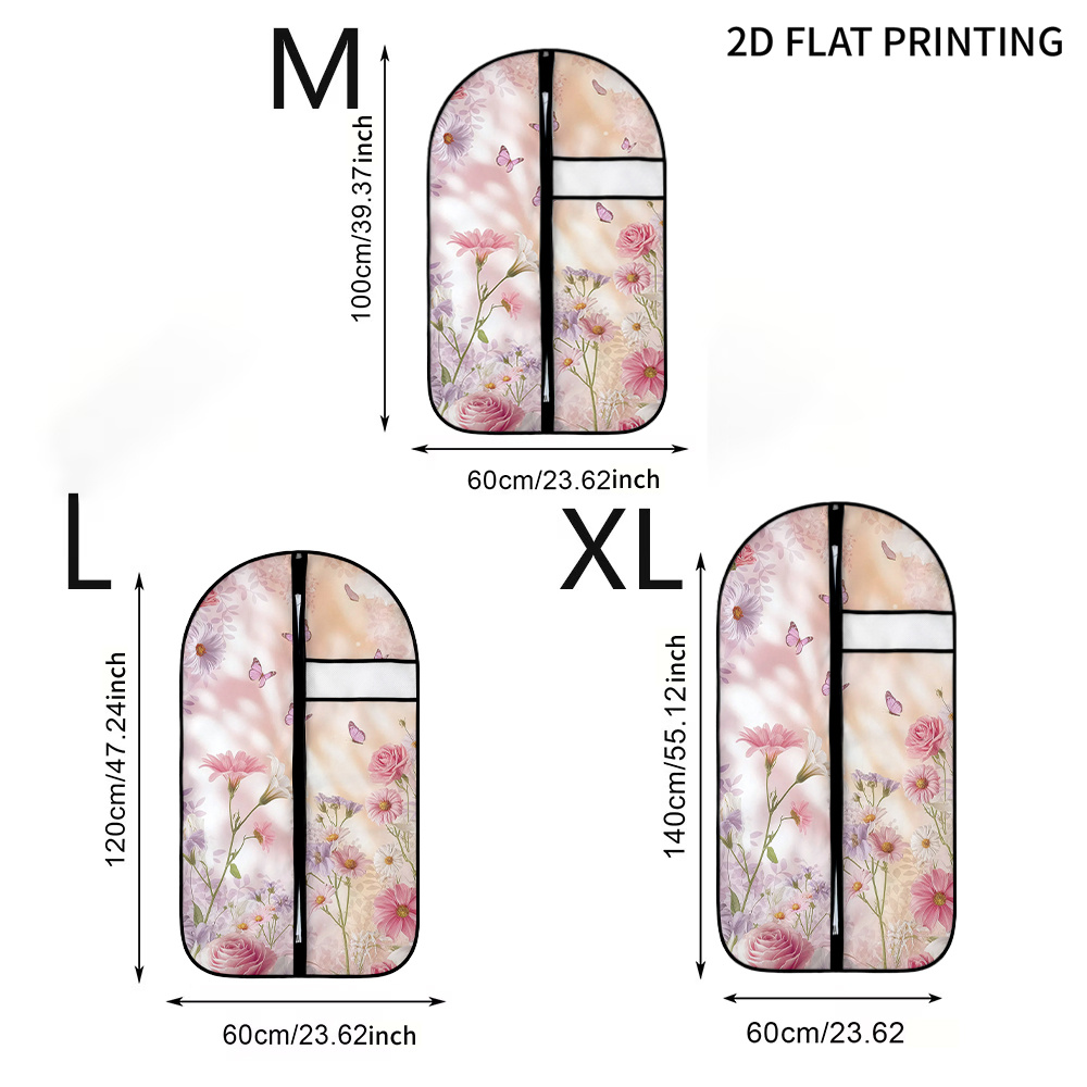 TEMU 2d Flat Printed Suit And Dress Hanging Bags | Zippered, Reusable, Portable Storage Bags For Suits, Dresses, Jackets | Ideal For Home And Travel