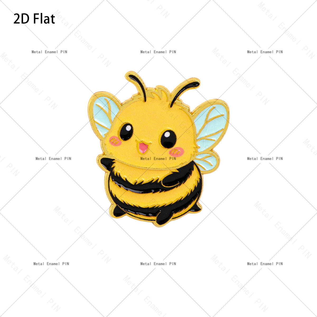 TEMU Épingle de revers plate 2D, épingle plate 2D mignonne d'abeille, épingles et broches en émail, badges pour sacs à dos, sacs, décoration pour sac