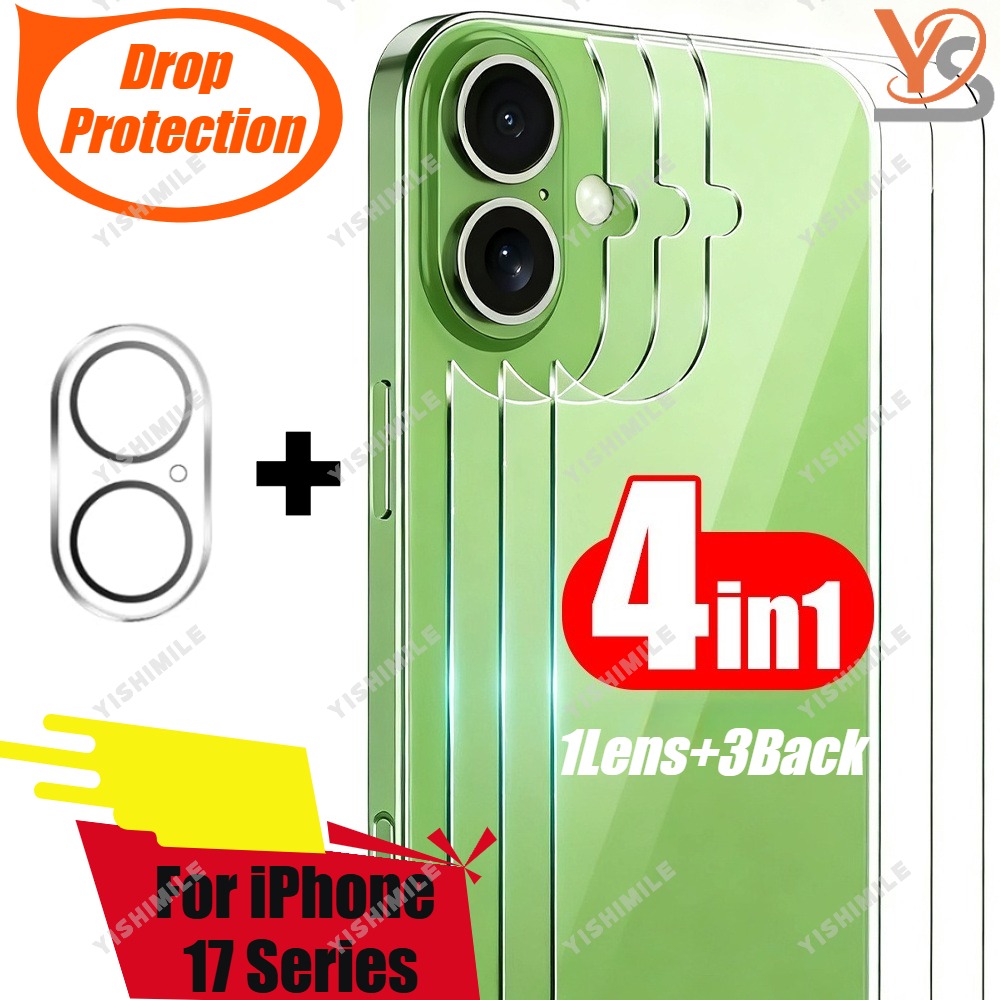 TEMU [4in1] 3pcs Protectors Tempered 1pc Camera Lens Protector, Suitable For Iphone 13 Plus 16e 17 Air, Providing Protection, Scratch-resistant And