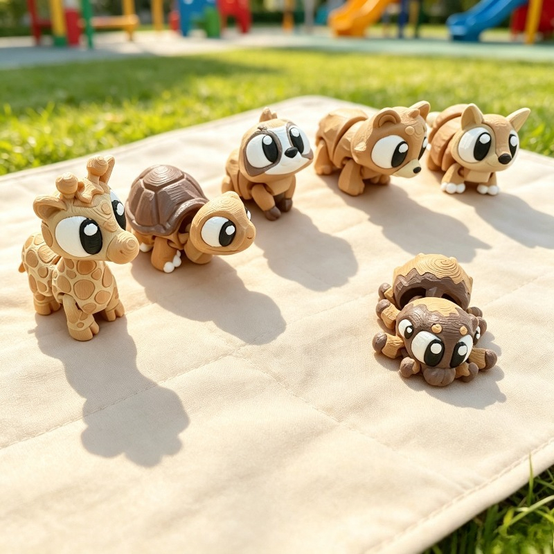 TEMU Articulated Mini Animal Figures, Cute 3d Printed Jointed Animal Toys, Collectible Small Animal Figurines, Desktop Ornament, Gift For Kids