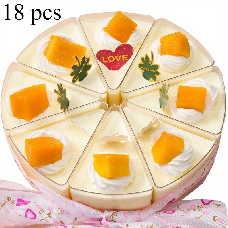 18pcs Curved Triangle Cup, Mousse Cup, Pudding Cup, Tiramisu Cup, Dessert Cup, Hard Plastic Cake Cup, Mother's Day, Father's Day, Christmas, Easter Must-have Cup