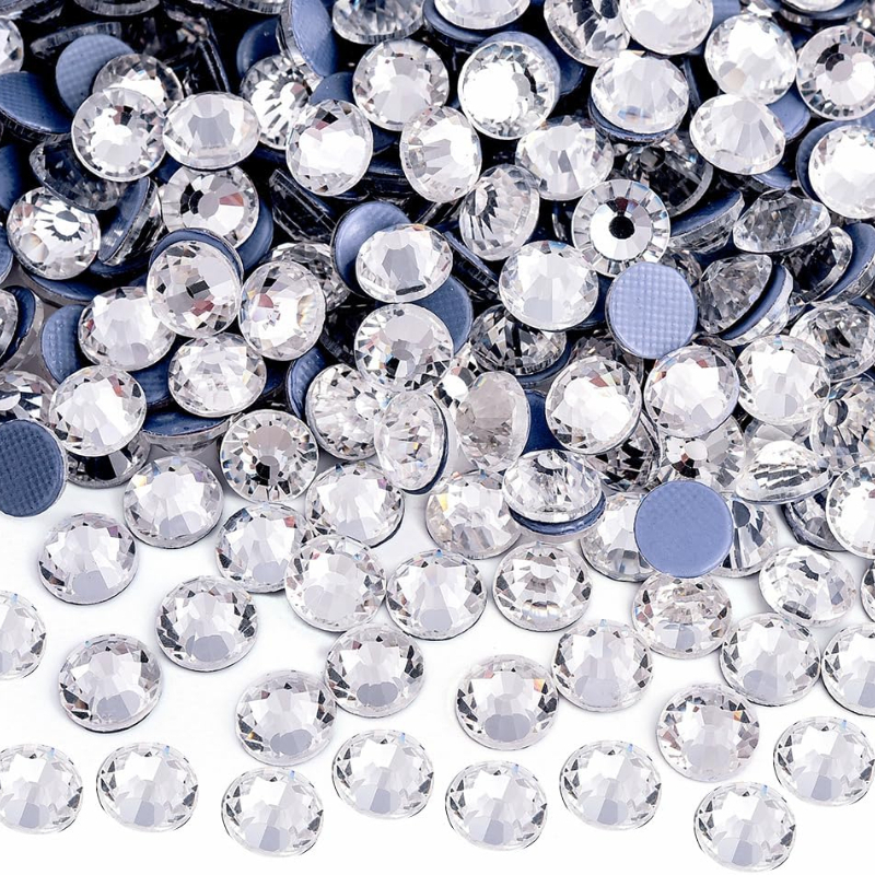 E-shop 2000 Stück Kristall Heißklebebohrer Kleiderverzierungen Flache Heißklebebohrer Nagel Kleidung Hut Ornamente Universal Funkelnde Strass Schmuck