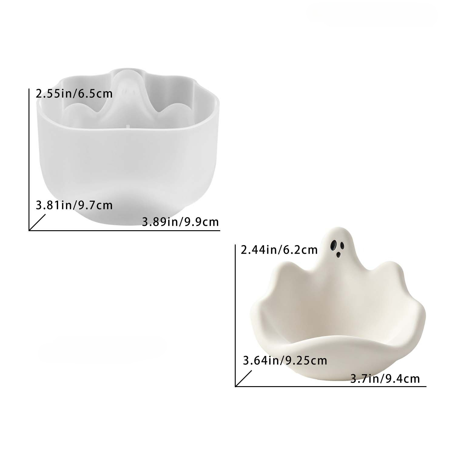 TEMU Moule en silicone de résine d'Halloween, moule en silicone de bol effrayant, moule de plateau de rangement de d'Halloween pour plat de bibelots