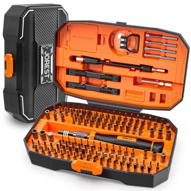   152-in-1 magnetic precision screwdriver set with torx/triwing/ /phillips bits, crv steel construction & tpr/pp ergonomic handle, magnetic storage case & 12 tool kit for electronics, macbook, iphone, ps5,  , jewelry repair -   professional tool kit for men, diy,  , home repairs,   magnetic mat,  /de , and storage box, magnetic screwdriver Product details 0