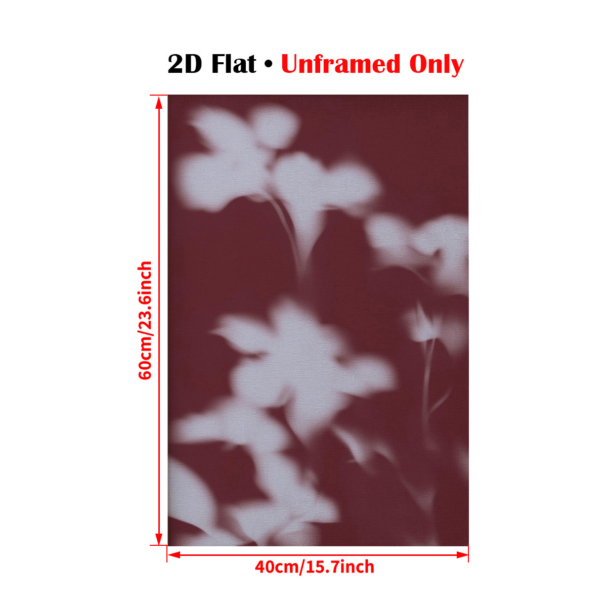 TEMU 2d Flat, 2d Flat 1pc Poster Canvas Print, Botanical Shadow Vintage Minimalist Wall Art, Unframed Wall Decor For Bedroom Bathroom Office Home