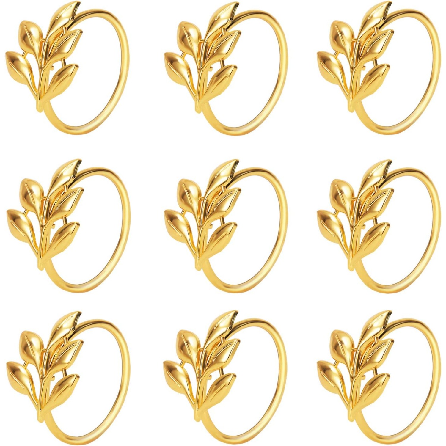 100pack large pack elegant leaf shaped metal napkin rings suitable for weddings easter parties large     decor holders for round napkins leaf napkin holders for dining table centerpiece decoration