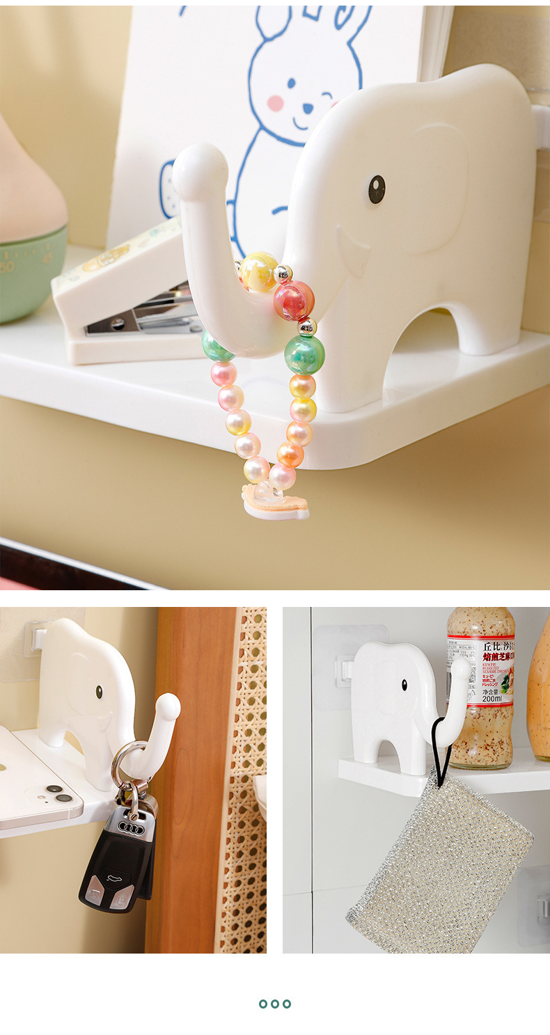 elephant shaped wall mounted storage rack no drilling required multi functional organizer for kitchen bathroom study details 0