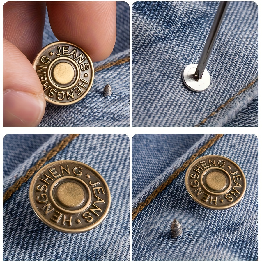 10-pack di bottoni regolabili in denim senza cuciture bottoni