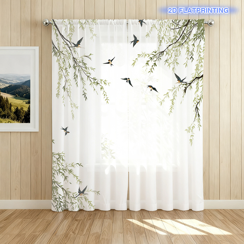 TEMU 2pcs Of Willow Swallow Flying Spring Window Screens Are Suitable For Holiday Decorations, Bedrooms, Living Rooms, Kitchens, Balcony Art