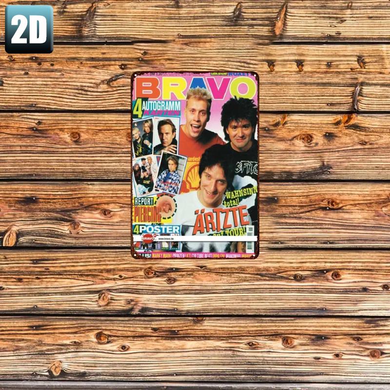 TEMU 2d Flat, 1pc, : Magazine Metal Sign- 8x12 Vintage 80s/90s Music Poster With Stars, Interviews, Seasonal Home Decor Products