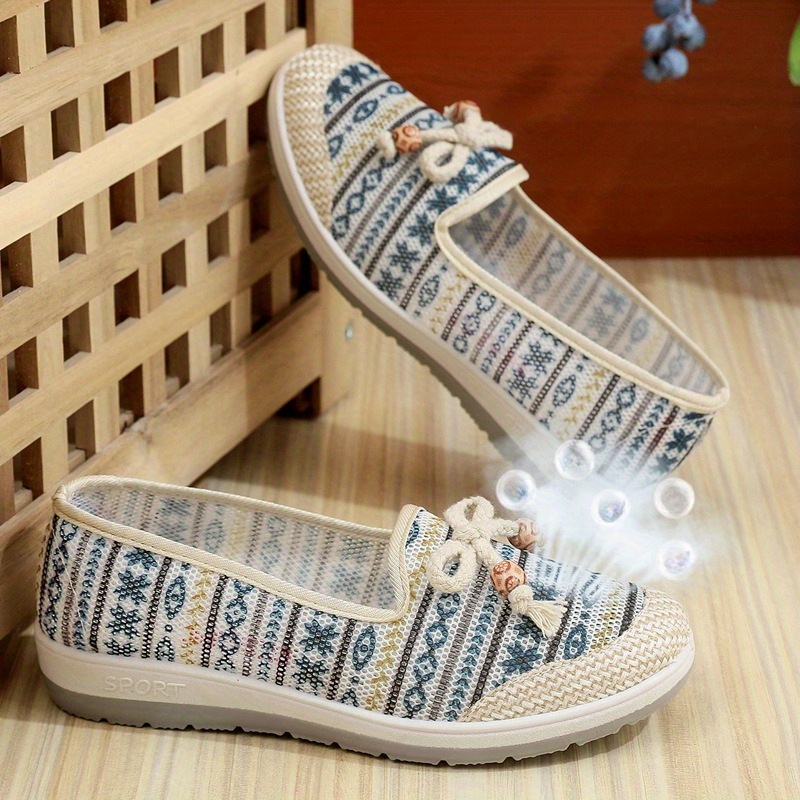 Women's Plaid Slip-On Sneakers - Soft TPU Sole Breathable Mesh Casual Shoes with Bow Detail, Comfortable Home & Outdoor Walking Shoes for Women, Home Comfort Shoes | Plaid Pattern Shoes | Breathable Mesh Footwear, Ladies Sneakers