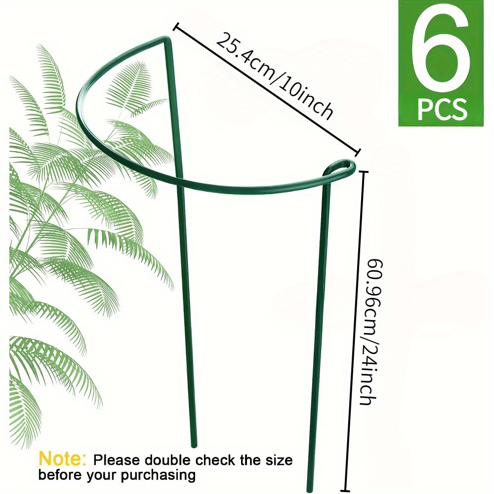 6 Stck Hohe Pflanzensttzen, Metall Halbkreis Gartenpflanzen-Spaliere *  fr Pfingstrosen-Kfige Kletterpflanzen, Grne Sttzringe fr Tomaten  Hortensien, fr Innen- Auenbereich, Mehrere Gren 25,4 ...