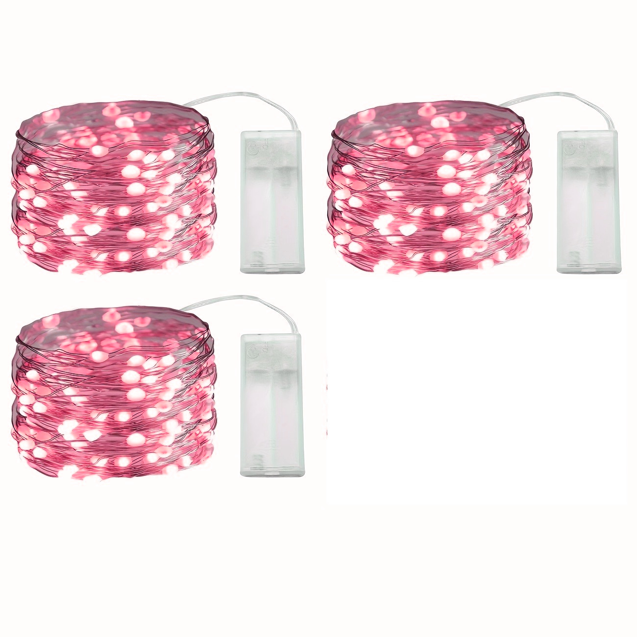 TEMU 3pcs 1M 10LED Guirlande Lumineuse LED Rose, Idéale pour Décoration de Fête, Guirlandes Féériques, Guirlande, Guirlande Lumineuse, Alimentée par
