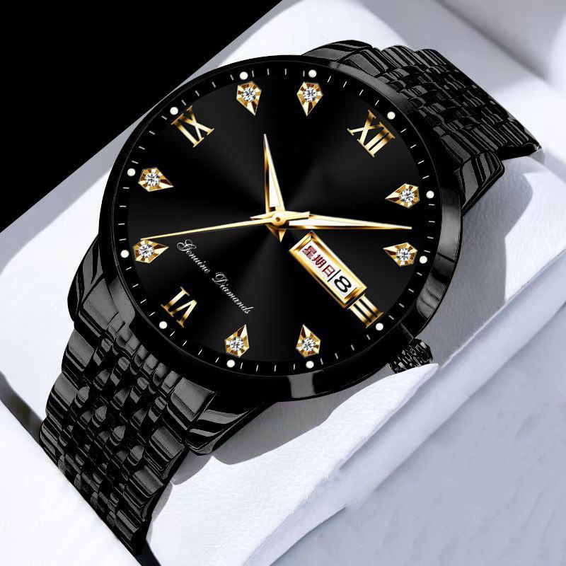 TEMU Men's Luxury Stainless Steel Mechanical Watch With Chronograph, Date/day/24h Indicator, High Quality 30m, Automatic Winding Movement, Elegant