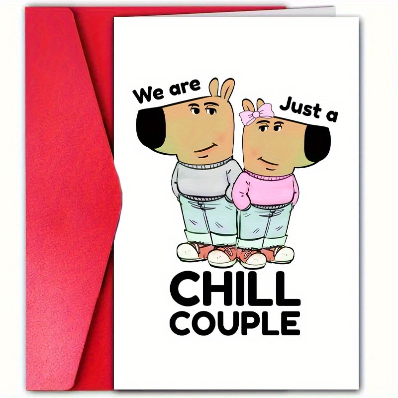 

1pc, " Couple" Humorous Valentine's Day Greeting Card, 12cm*18cm, High-quality Paper, Unusual Card For Husband, Wife, Him Or Her, Suitable For Valentine's Day, Anniversary - Funny With Envelope