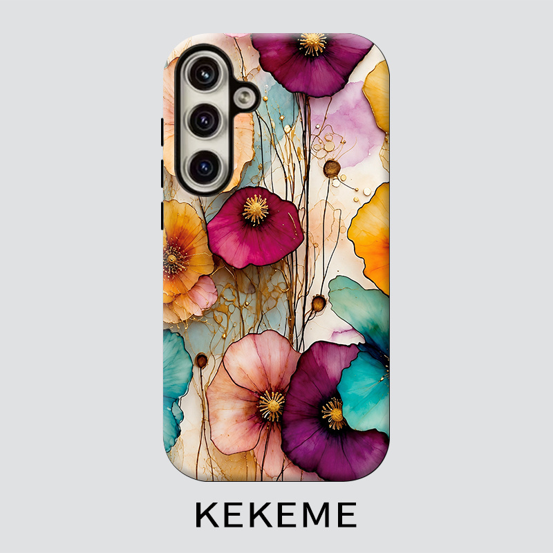 TEMU Phone Case - Kekeme Colorful Floral Film 2-in-1 Suitable For Galaxy S26 S25 S24 S23 S22 S21 S21  S21 Fe Edge S20 A15 A16 A17 A23 A32 A34 A35 A36