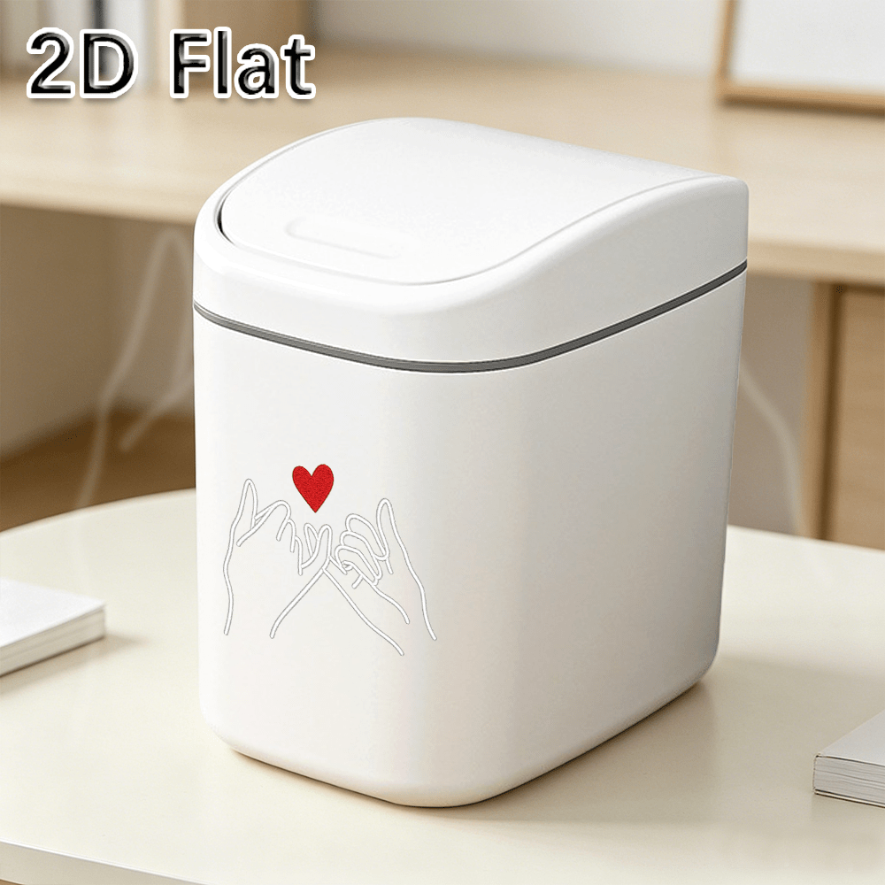 TEMU 1pc Elegant Mini Trash Can With Lid, Compact Trash Can For Home And Office, Suitable For Bedroom, Living Room, And Countertop Use - Office