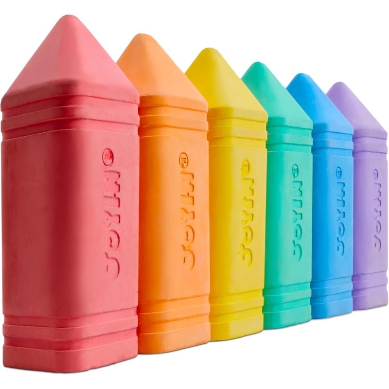 TEMU Set Of 6 Large Sidewalk Chalk Pieces In 6 Different Colors, Washable And Safe For, Perfect For Outdoor Activities And
