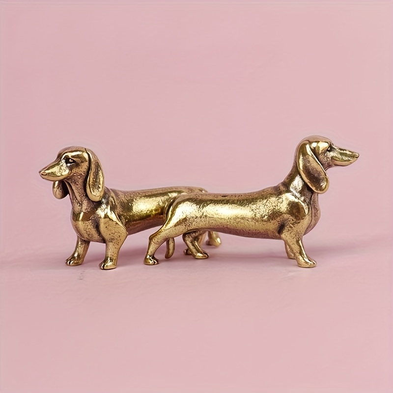 E-shop 2er-Set Vintage goldene Dackel-Statuen – Handgefertigte Metallfiguren, Hunde-Sammlerstücke für , ideales Geschenk für Tiersammler