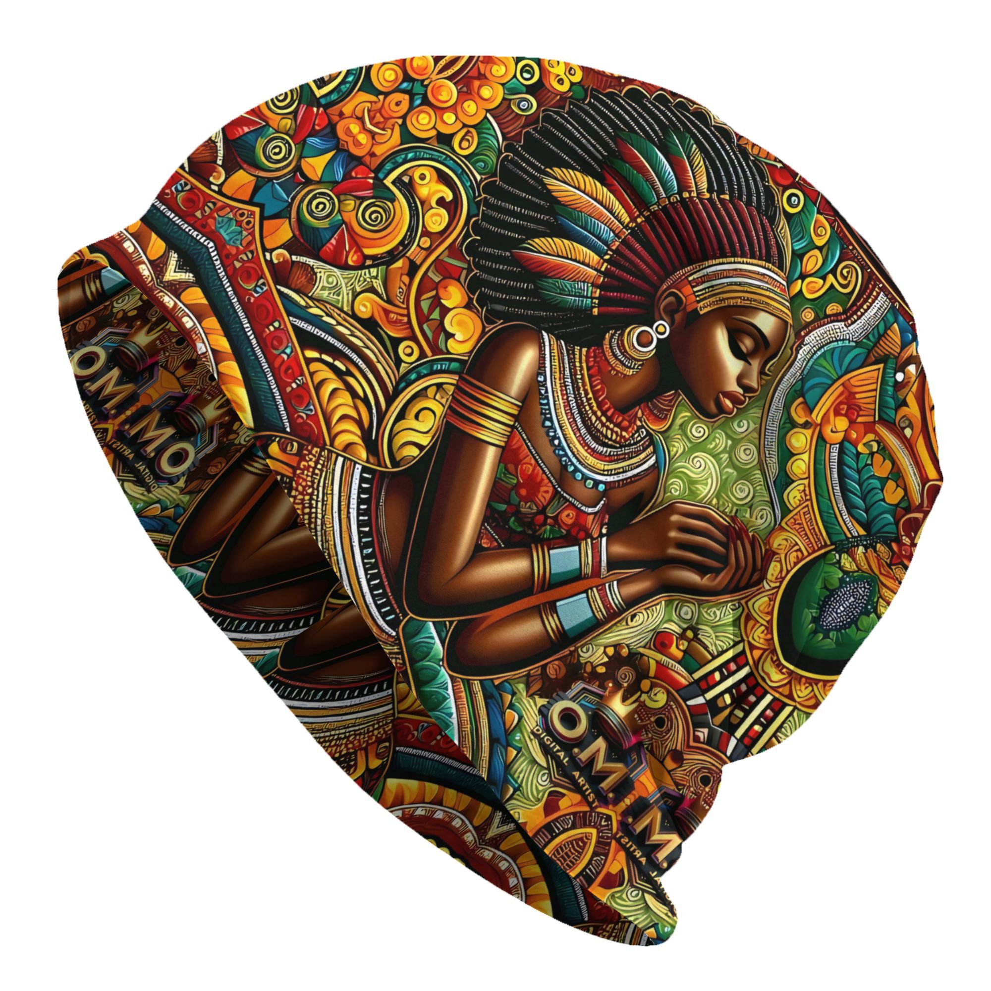 TEMU African Woman Dancing Beanies Caps Hat Fashion Bonnet Hats Men 2d Print Design