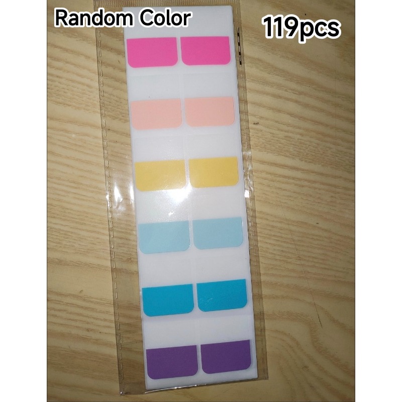TEMU . 119pcs Quick-use Page Markers (random Colors), Reusable And Index Tabs With Numbers/letters - Beta, Suitable For Binder Dividers, File