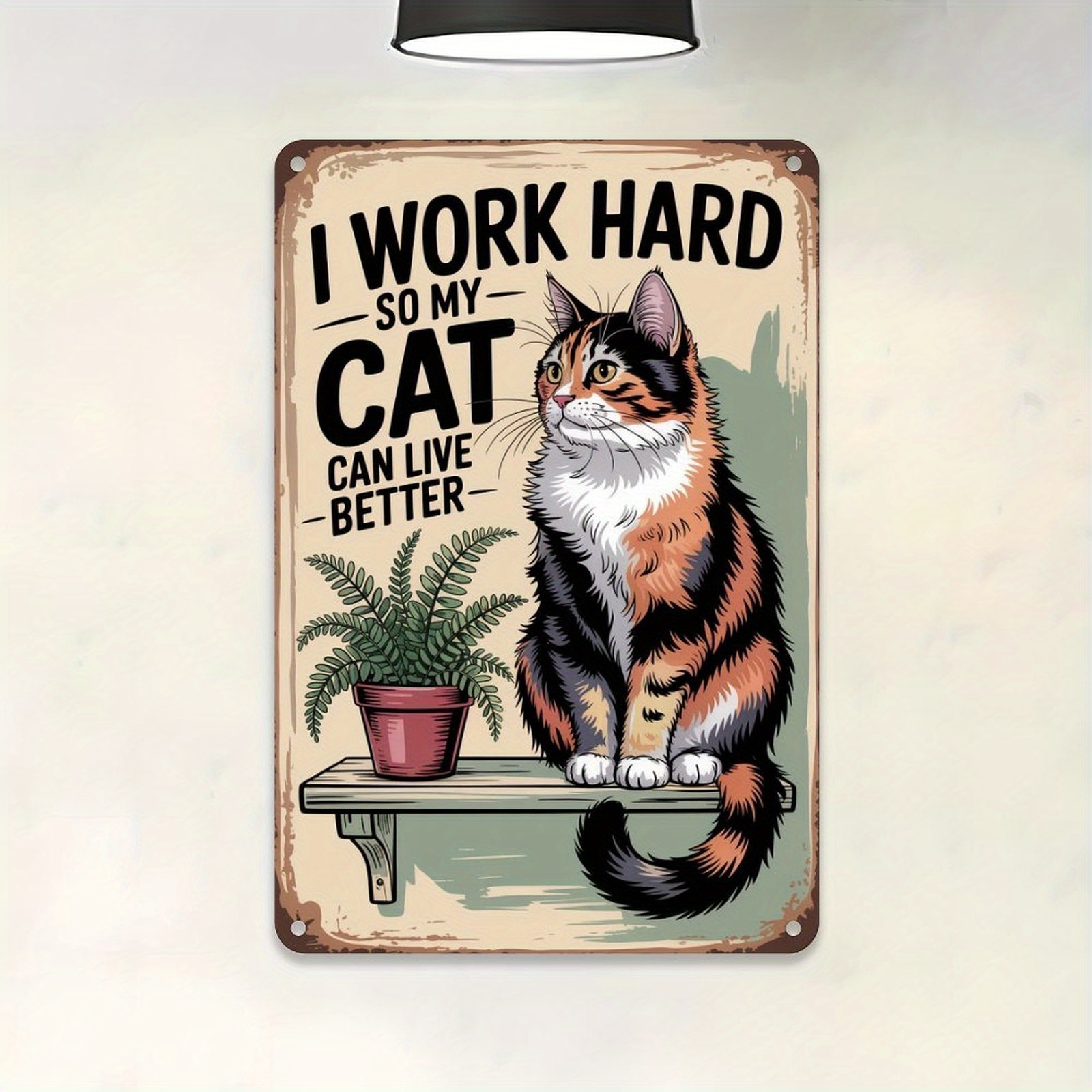 TEMU 2d Flat, 2d Flat Wooden Sign For Cat Lovers With " Can Live Better" - Cat Design Wall Decoration, Suitable For Outdoor Decoration, As A Gift For