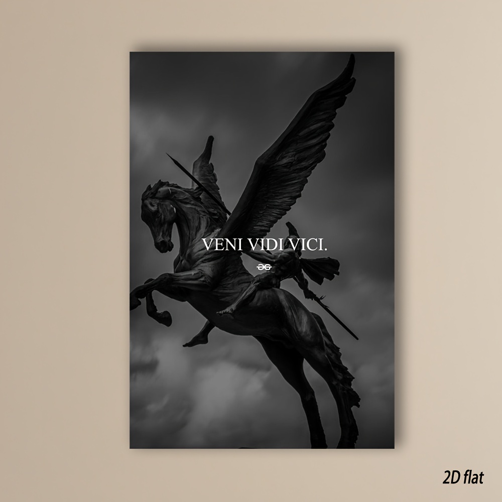 TEMU 2d Flat, 2d Flat, Veni Vidi On Canvas, Featuring Roman Empire Wall Art Aesthetically And Motivational, Making It A Perfect Gift For An Office,