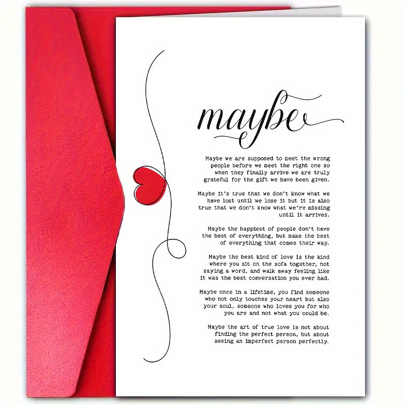 

[1pc Meaningful Love Greeting Card] 1pc Meaningful Love Greeting Card, High-quality Paper, Universal Recipient, Valentine's Day, Anniversary, Birthday, For Lover, Girlfriend, Boyfriend